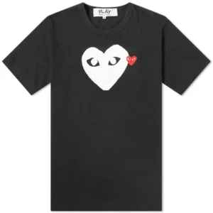 Comme Des Garcons Play Double Heart Logo Tee